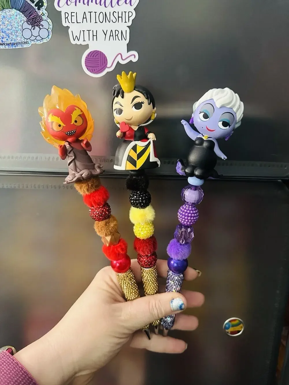Disney Doorable Villain Characters Beaded Pen Handmade